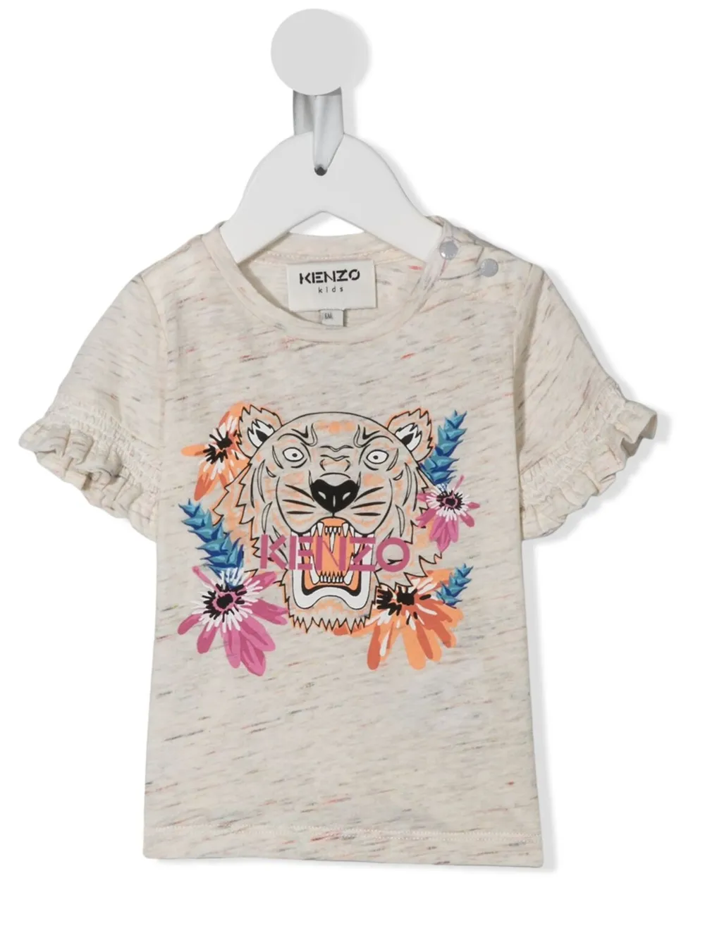 

Kenzo Kids floral-tiger cotton T-shirt - Grey