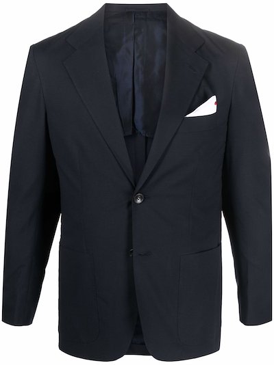 Kiton - pocket-square single-breasted blazer