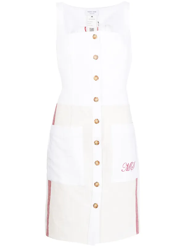 Marine Serre logo-embroidered button-up 