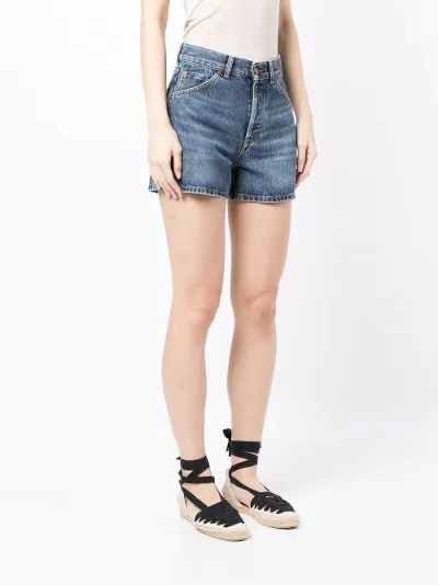 embroidered high-rise denim shorts 