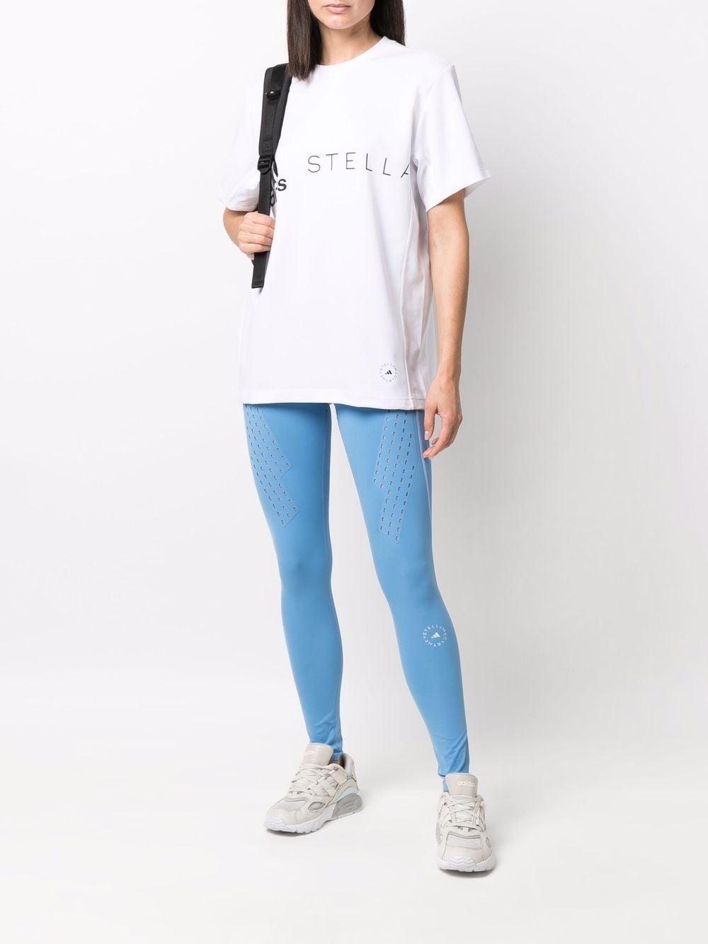 adidas by Stella McCartney T-shirt met logoprint - Wit