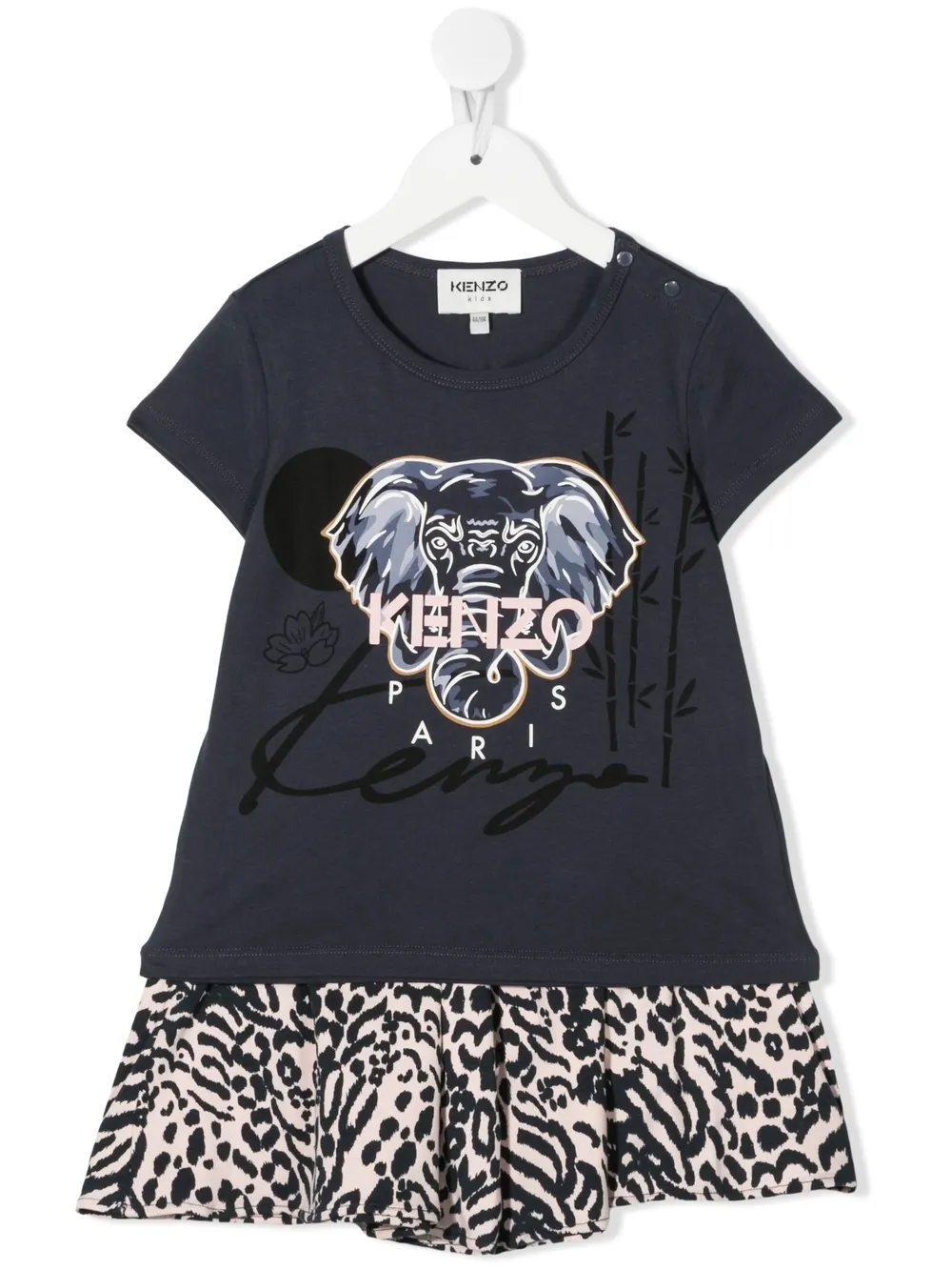 

Kenzo Kids set de shorts y playera con motivo Elefante - Negro