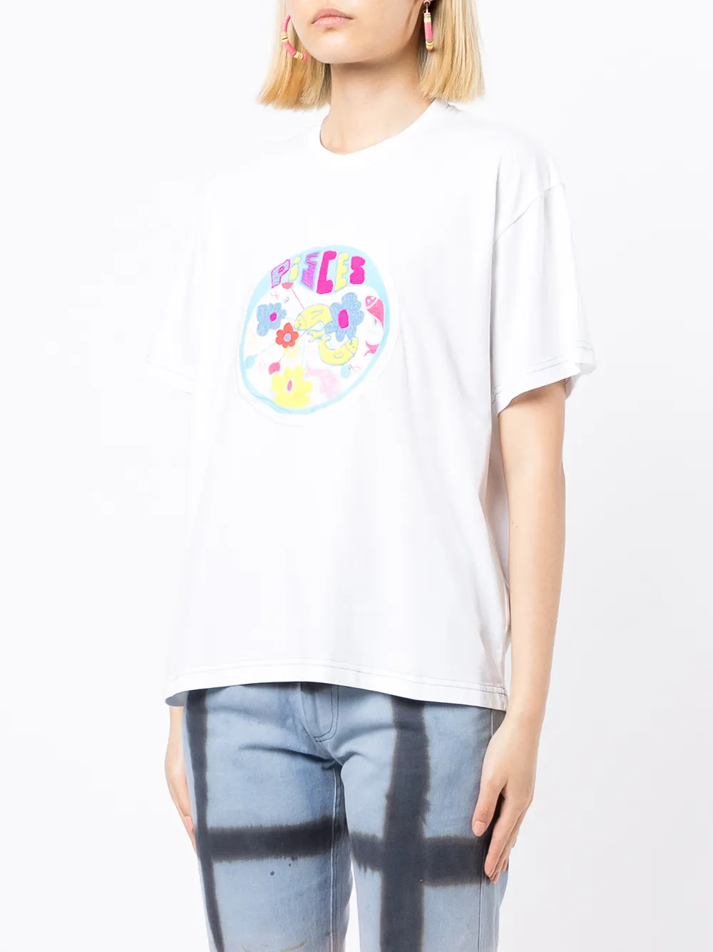 фото Mira mikati футболка из органического хлопка с вышивкой