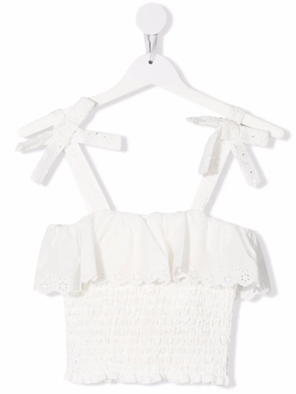 

Philosophy Di Lorenzo Serafini Kids top fruncido con ribete de volantes - Blanco