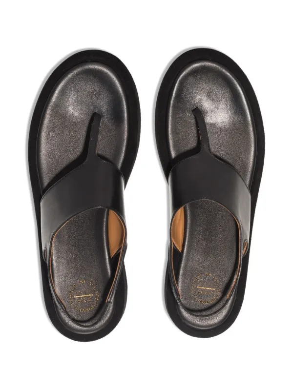black flatform flip flops