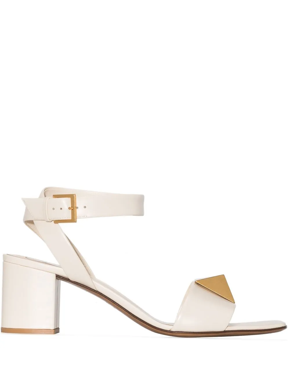 

Valentino Garavani Rockstud 60mm block-heel sandals - Neutrals