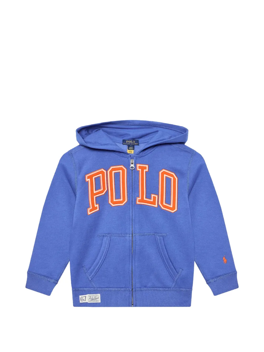 POLO RALPH LAUREN KIDS Felpa con zip, cappuccio e logo - Blu