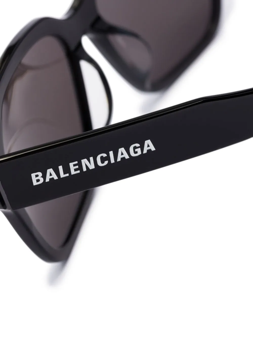 Balenciaga Logo-print Square-frame Sunglasses In Black