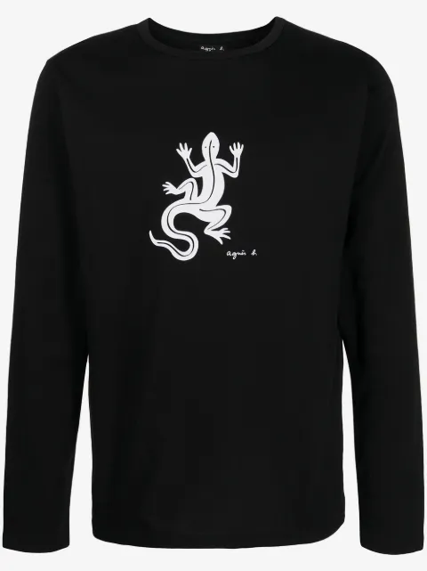 agnès b.  playera Coulos con estampado de lagarto