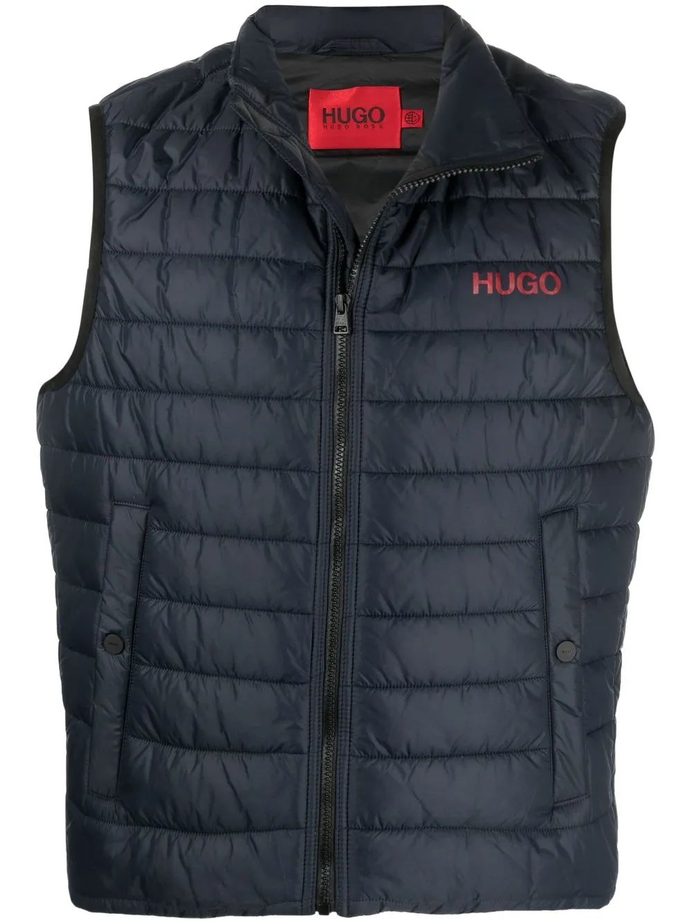 logo-print padded gilet
