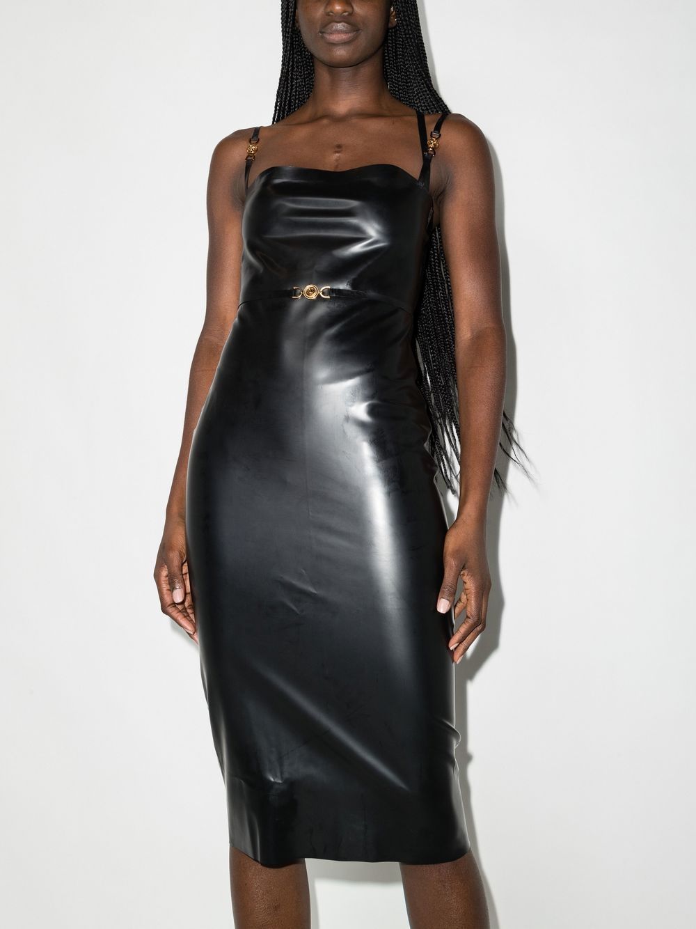 Versace Latex midi-jurk - Zwart