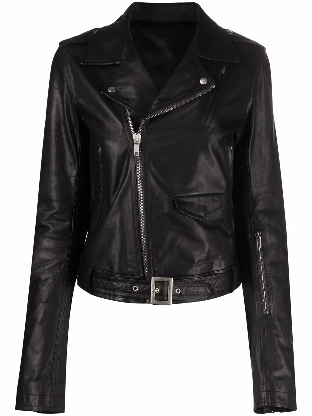 

Rick Owens chamarra biker de cuero - Negro