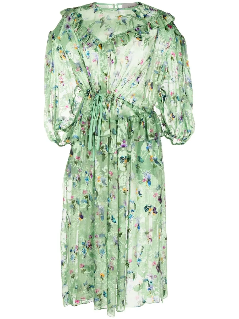 Preen By Thornton Bregazzi All-over Floral Print Evening Dress In Green ...