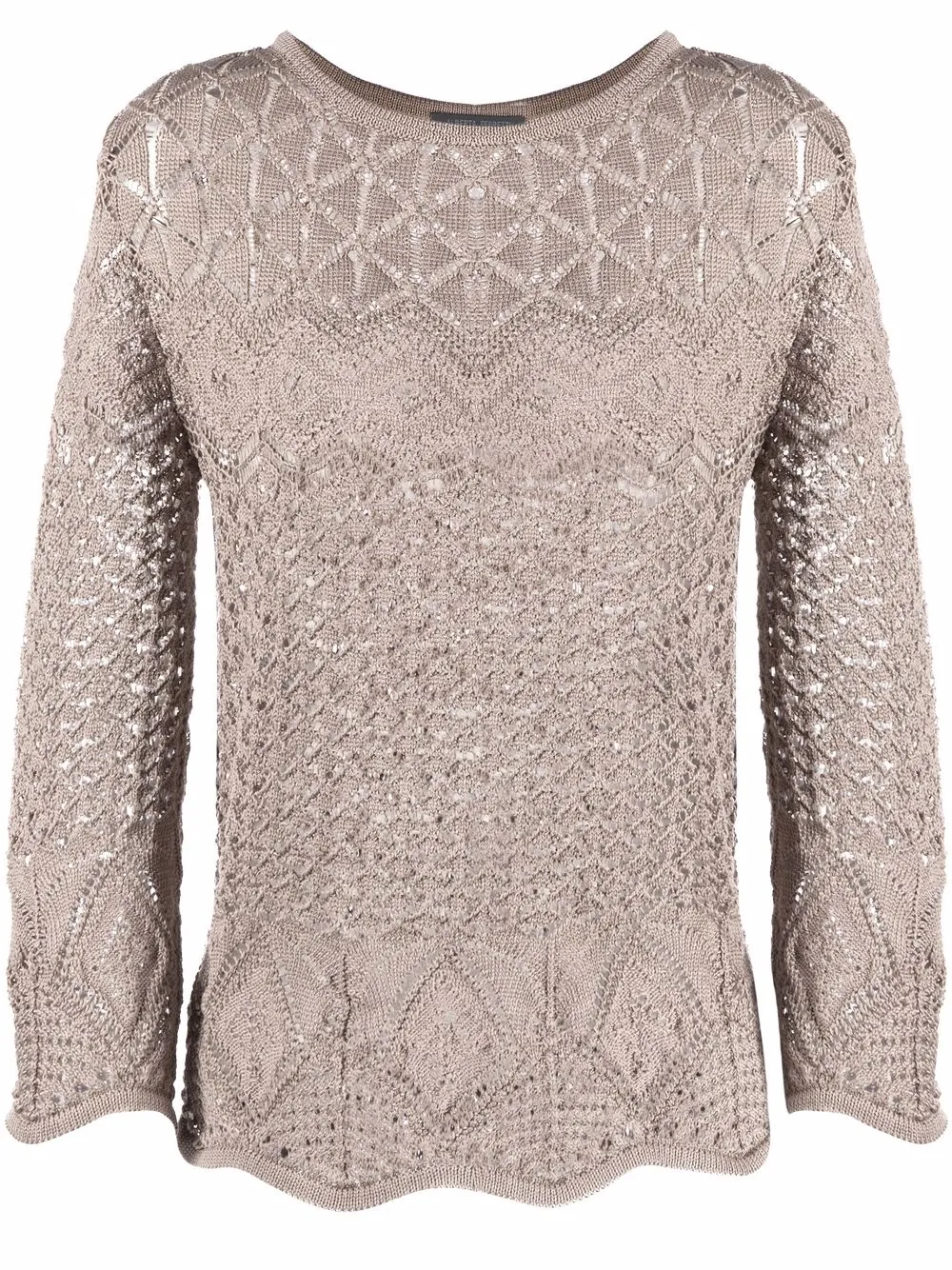 

Alberta Ferretti crochet cotton top - Neutrals
