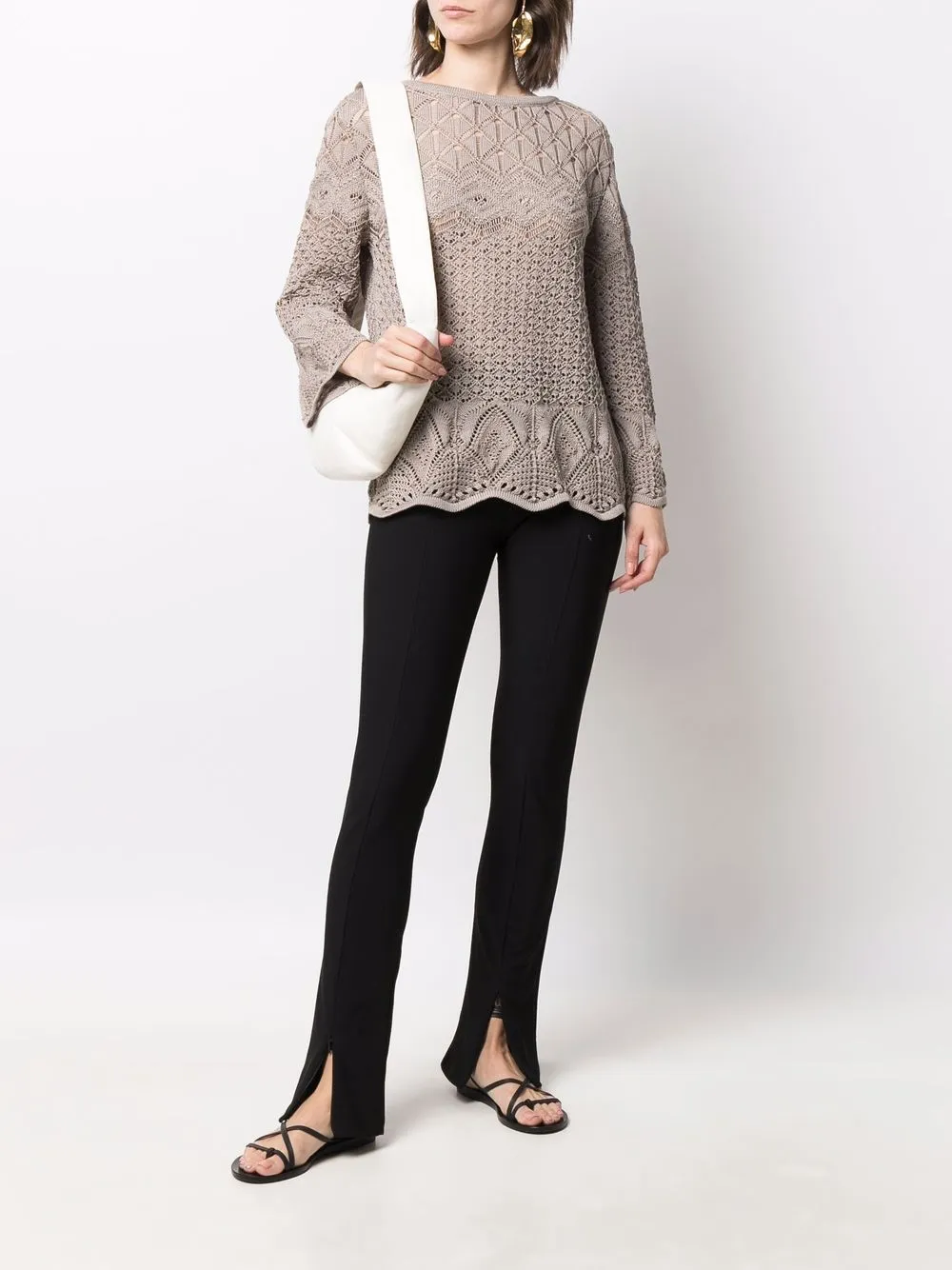 Alberta Ferretti Gehaakte top - Beige