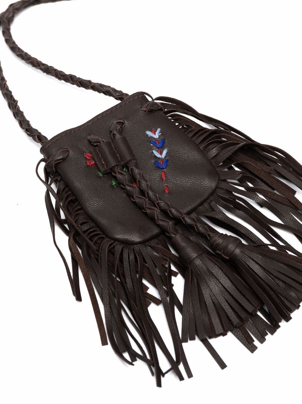 Shop Jessie Western Tassel-detail Leather Pouch In Brown