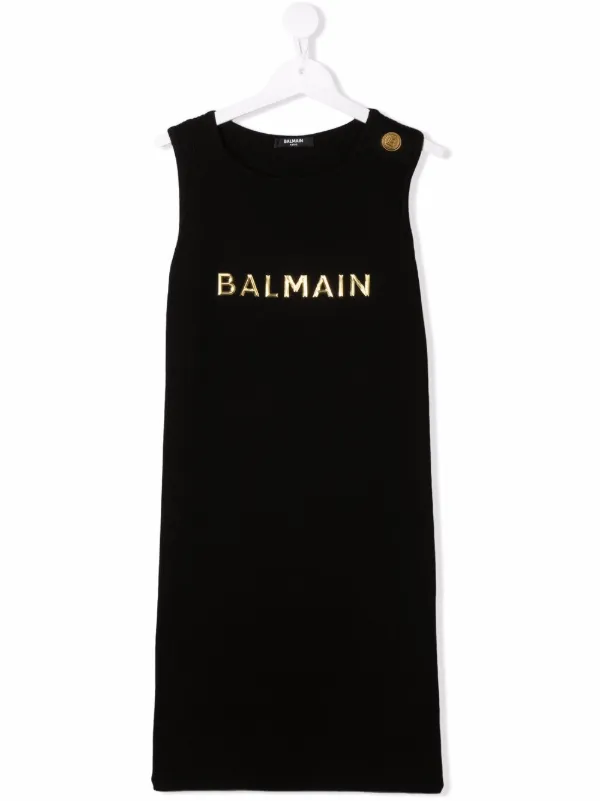 Balmain Kids ノースリーブ ワンピース | ブラック | FARFETCH JP