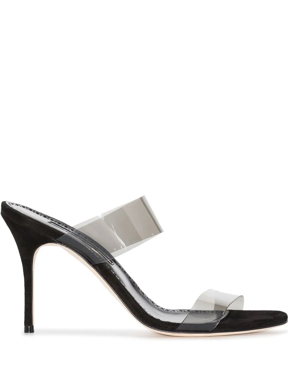 

Manolo Blahnik mules con puntera abierta - Negro