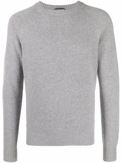 fine knit cashmere-blend jumper grey 