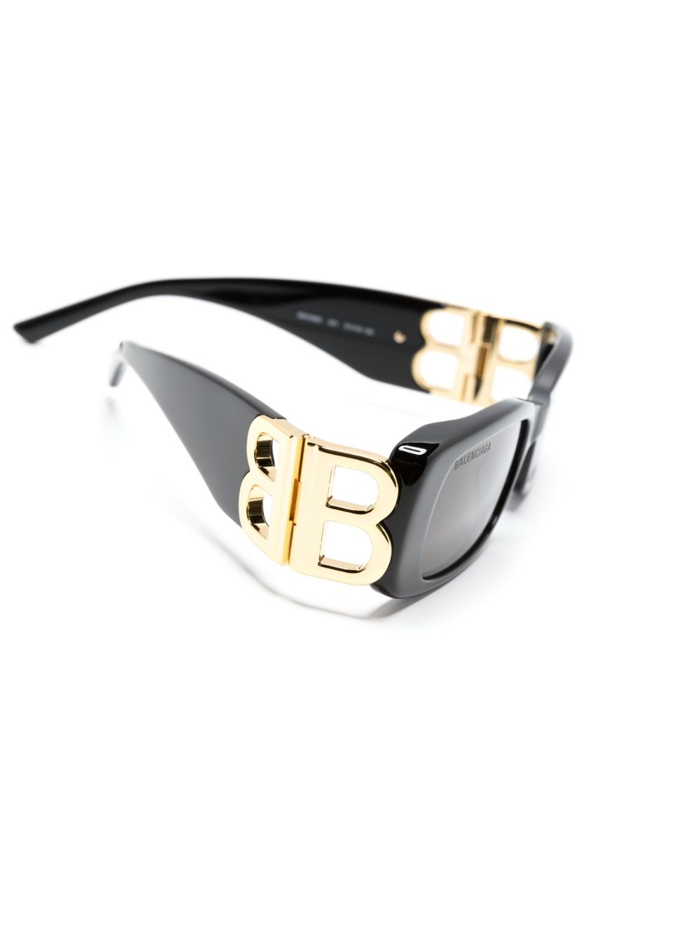 Shop Balenciaga Logo-plaque Rectangle-frame Sunglasses In Black