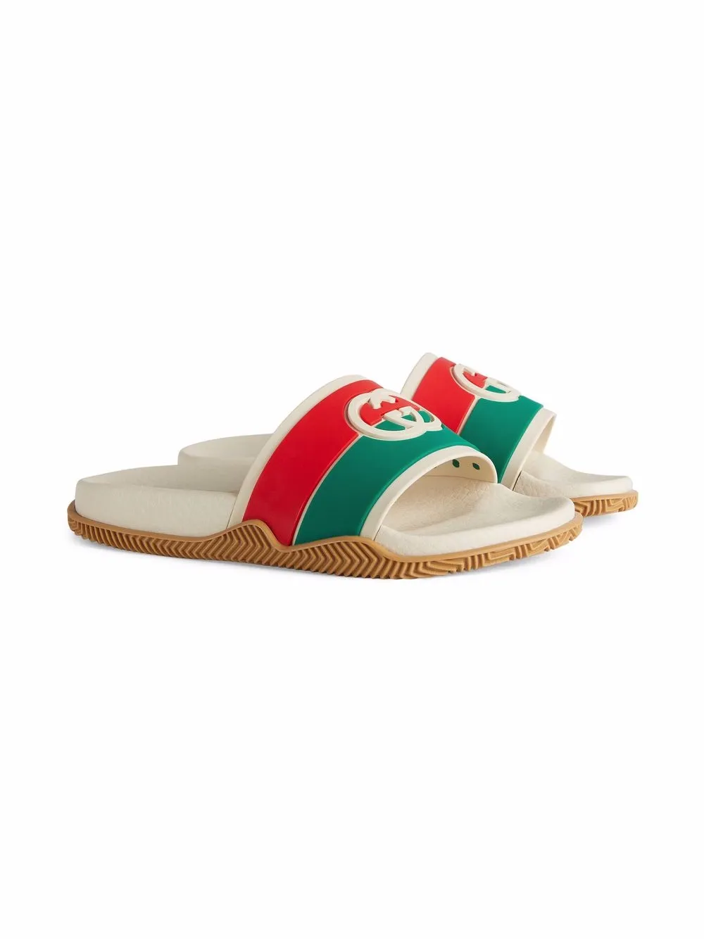 

Gucci Kids logo-debossed slides - White