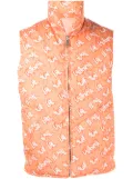 ERL reversible logo-print padded gilet - Orange