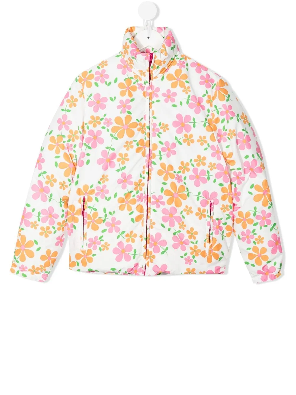 

ERL KIDS floral-print funnel neck coat - Multicolour