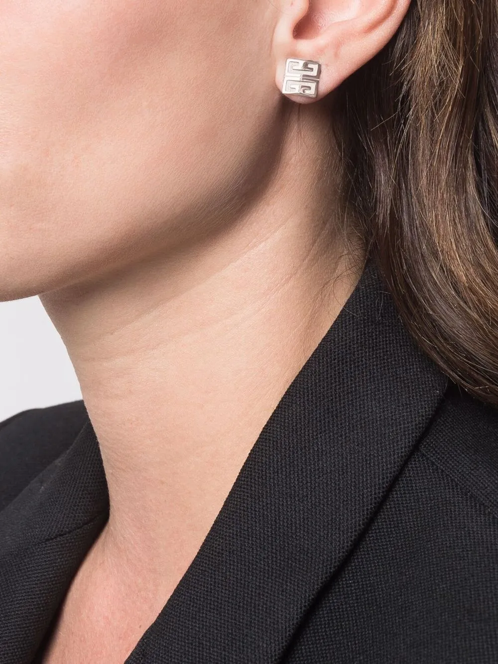 Givenchy Oorbellen met logo-reliëf - Zilver