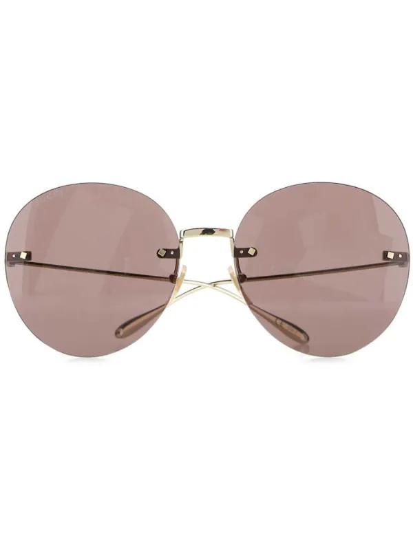 frameless round sunglasses