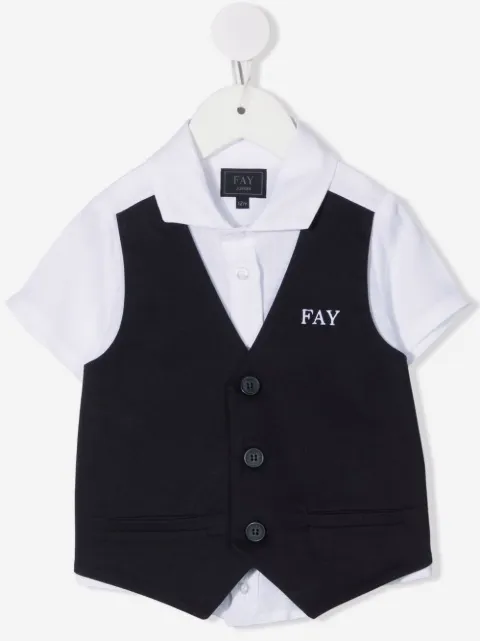 Fay Kids Hemd mit Logo-Stickerei