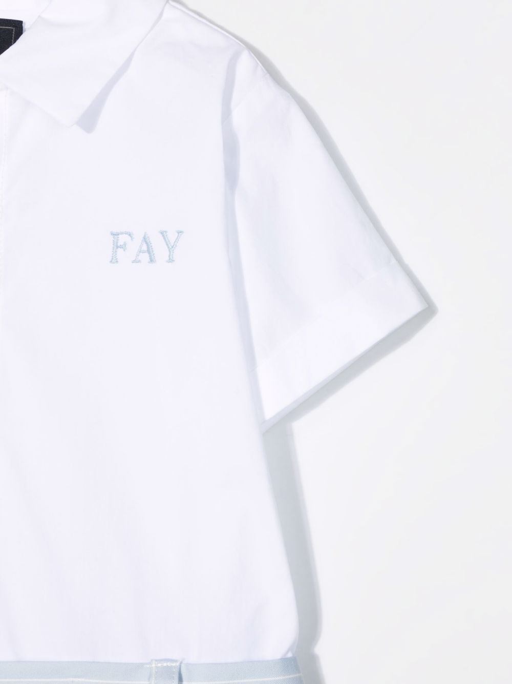 фото Fay kids logo-print button-up shortie