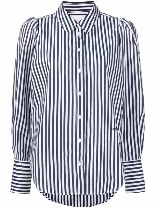 FRAME puff-shoulder Striped Shirt - Farfetch