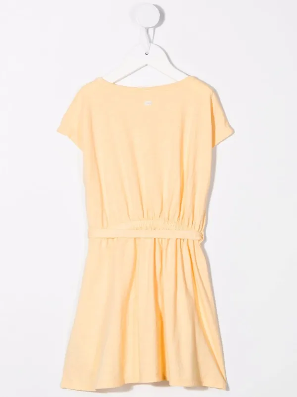 yellow striped t shirt dress Knot Striped Belted T-shirt Dress | Yellow