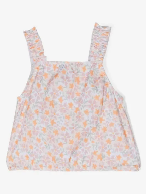 Knot floral-print sleeveless top