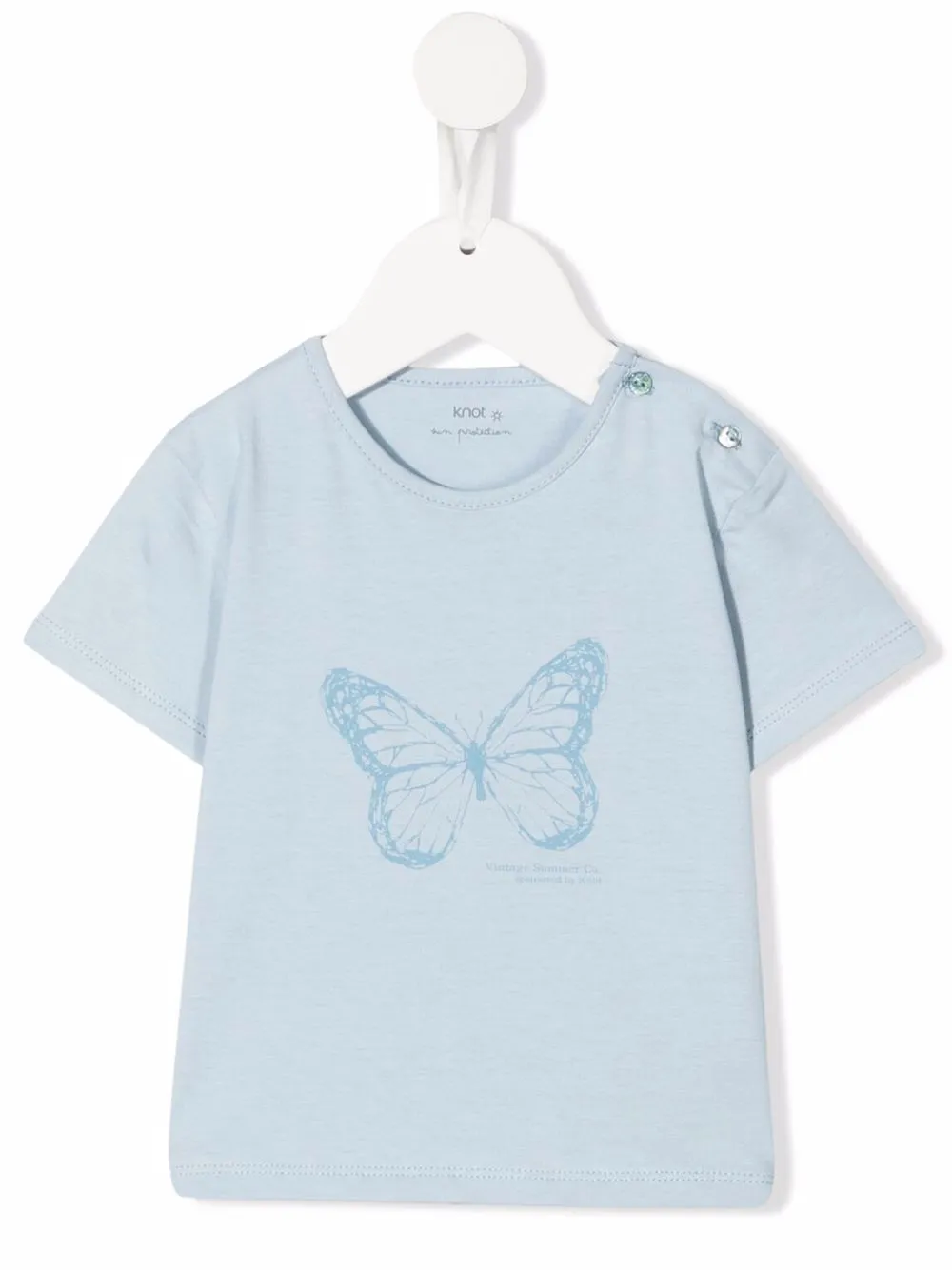 knot t-shirt butterfly à imprimé graphique - bleu