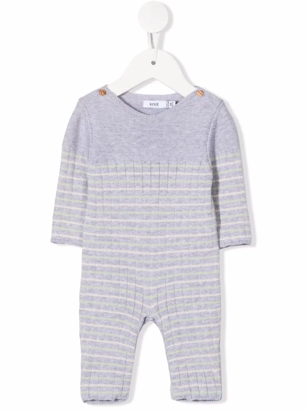 

Knot romper con rayas estampadas - Gris