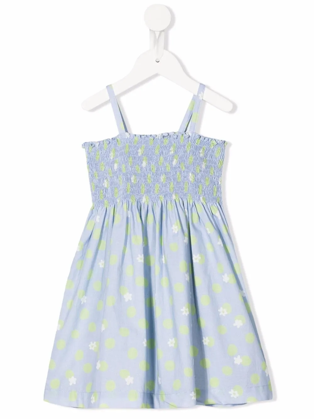 

Knot vestido fruncido con estampado floral - Azul