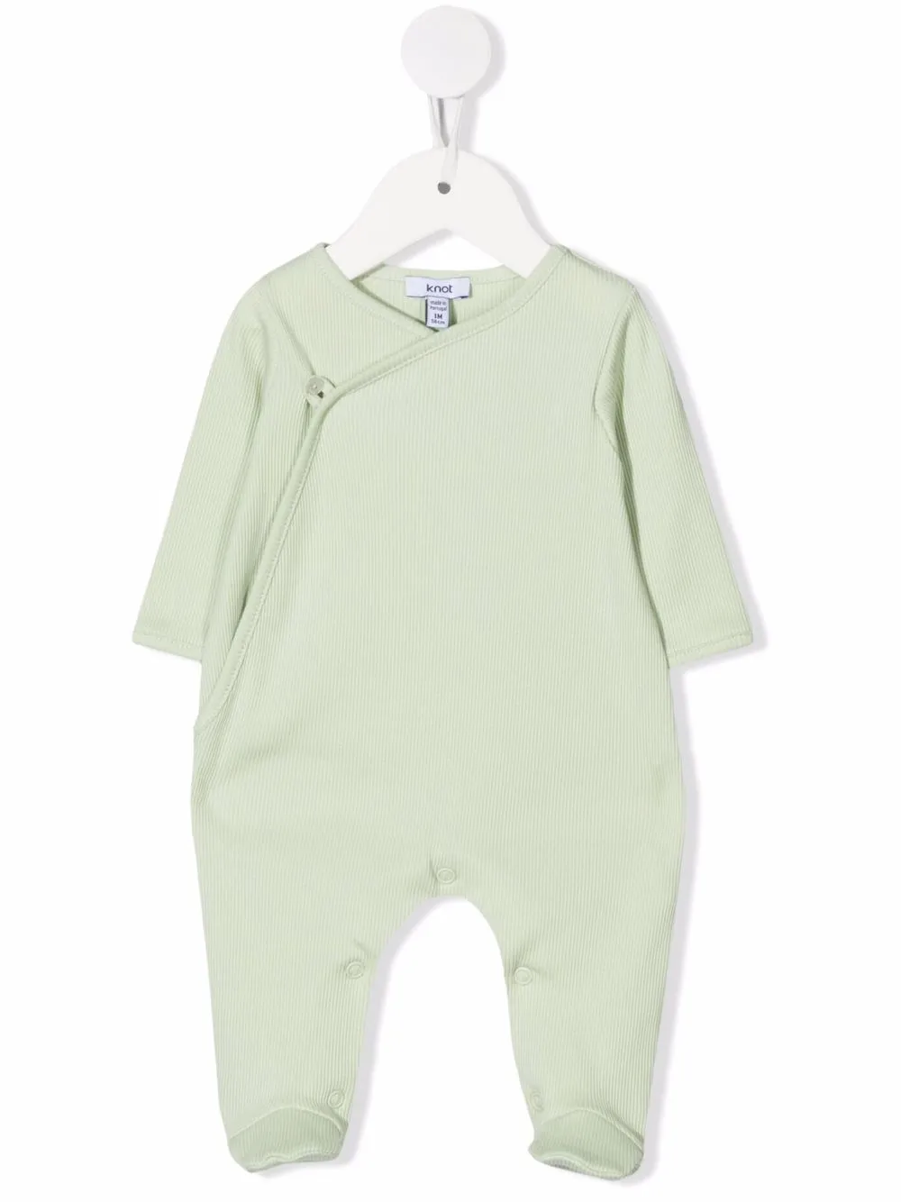 

Knot asymmetric long-sleeved romper - Green