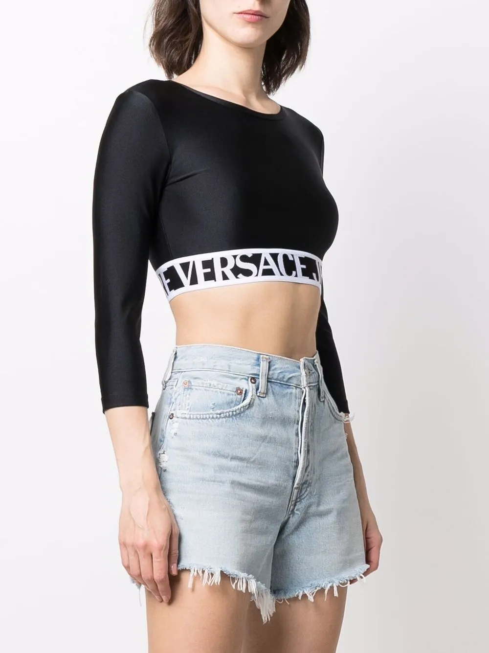 фото Versace jeans couture укороченный топ с логотипом