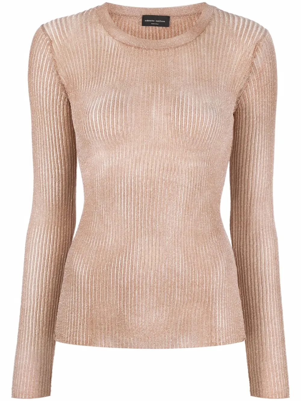 

Roberto Collina metallic-threaded ribbed-knit jumper - Neutrals