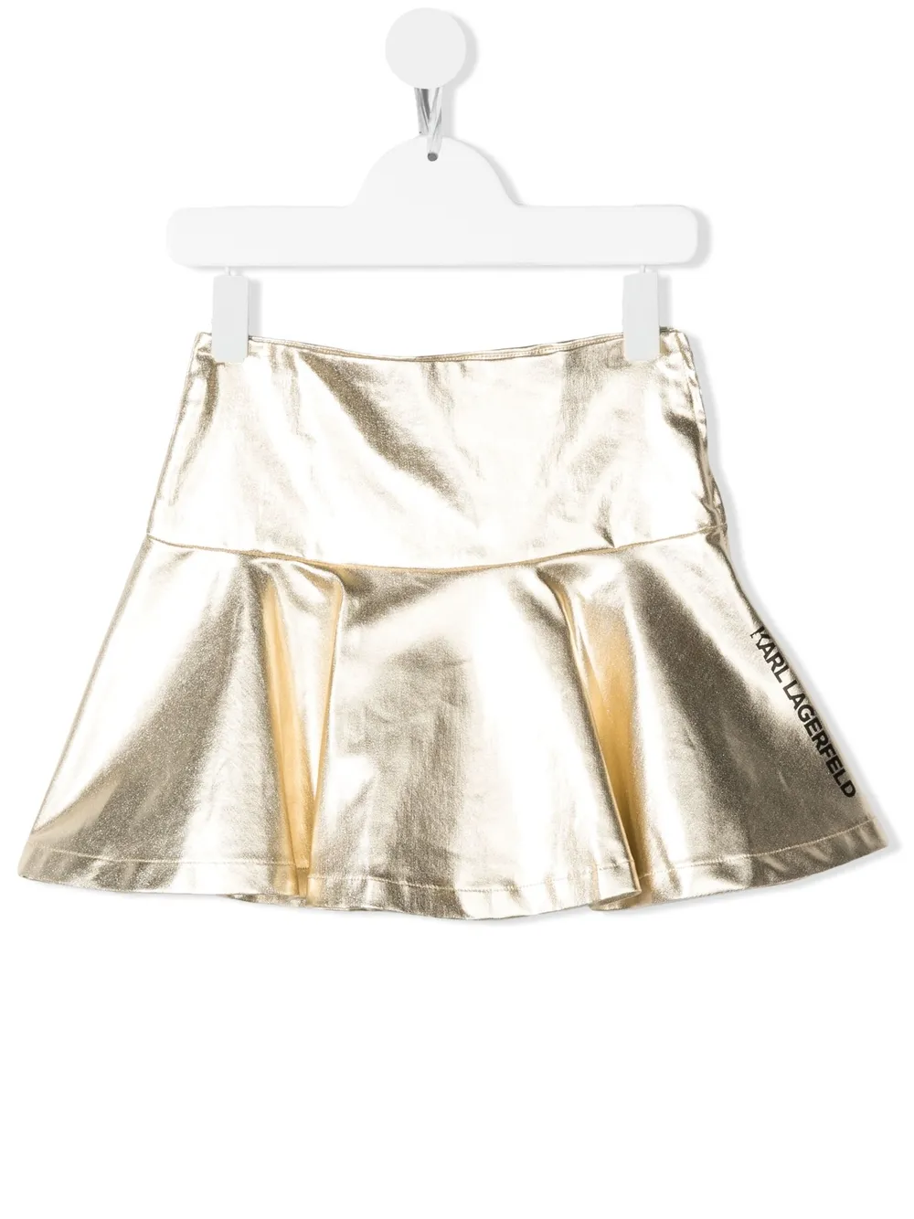 

Karl Lagerfeld Kids falda corta metalizada - Dorado