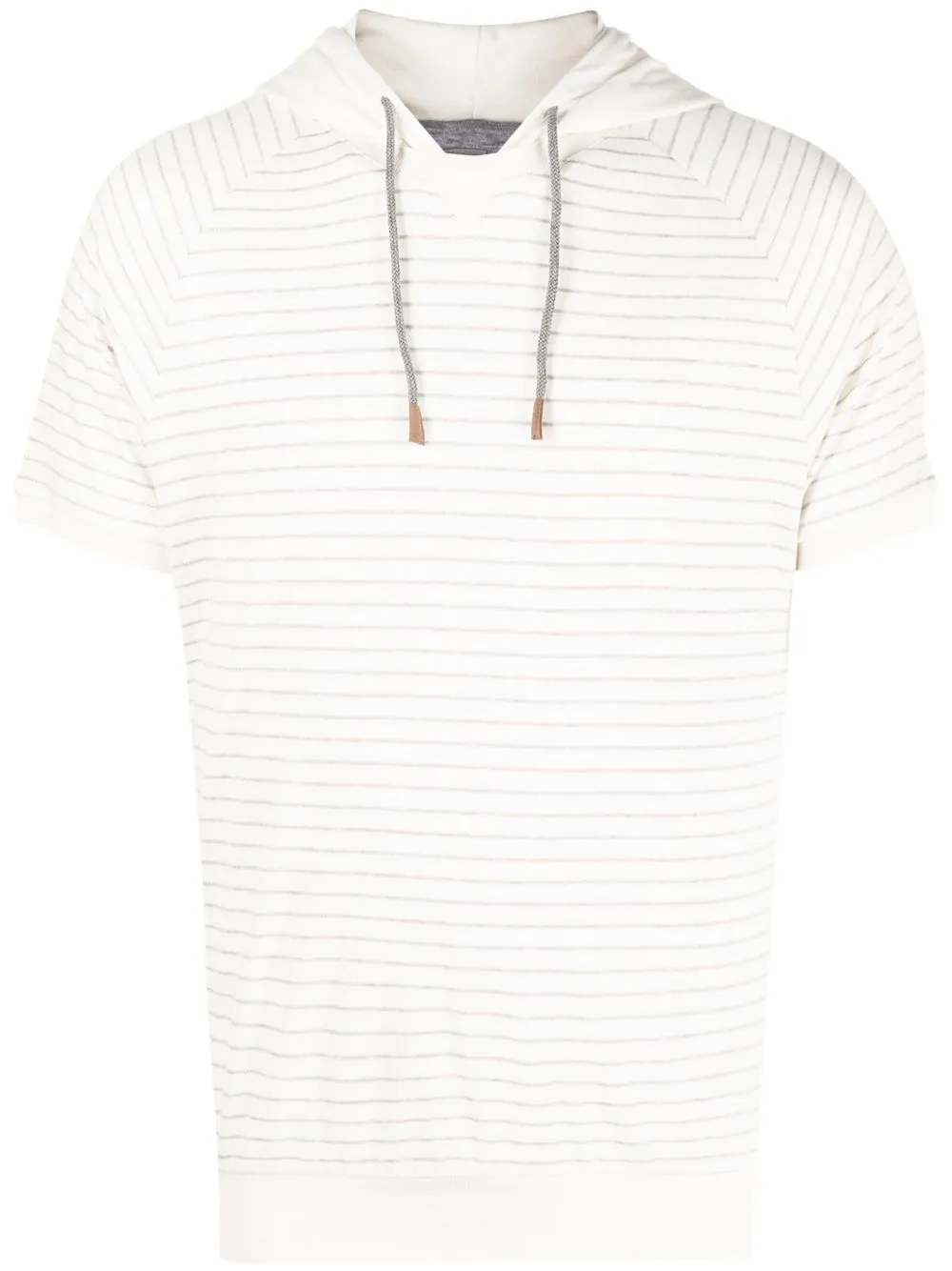 

Eleventy stripe-print hooded T-shirt - Neutrals