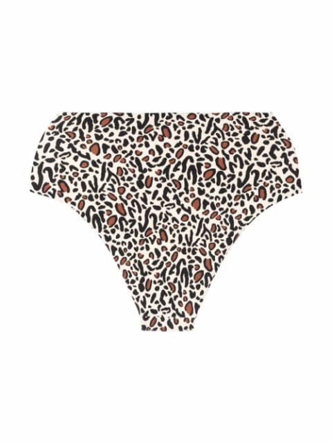 leopard-print high-rise bikini briefs