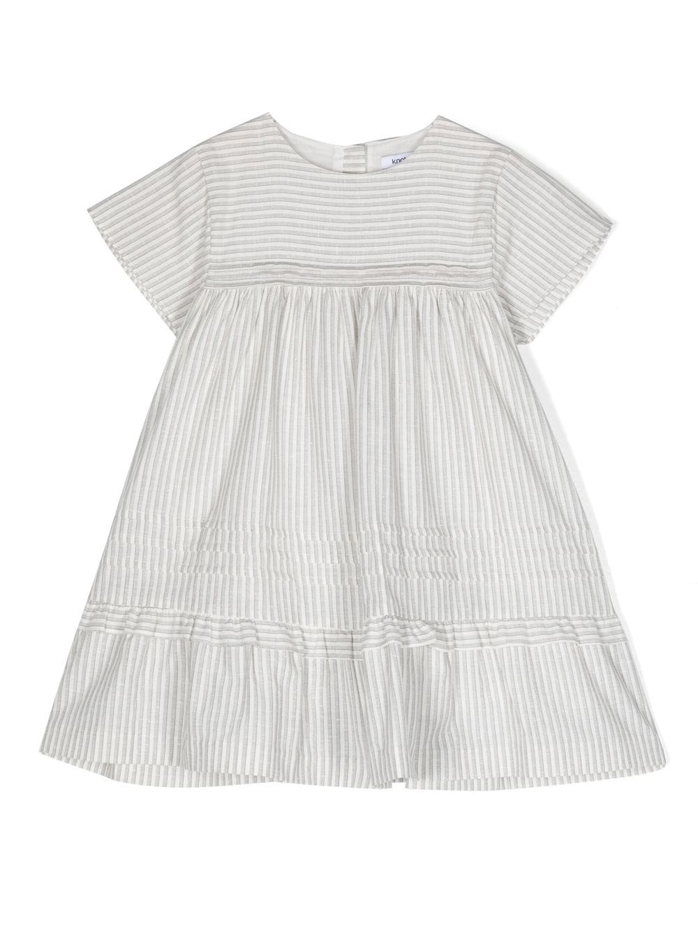 Knot Kids' Mindy Stripe-pattern Casual Dress In Neutrals