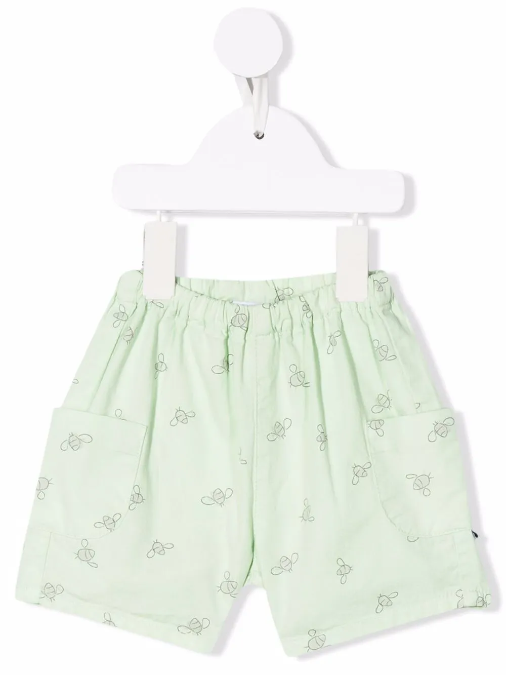 

Knot Pistache twill bee-print shorts - Green