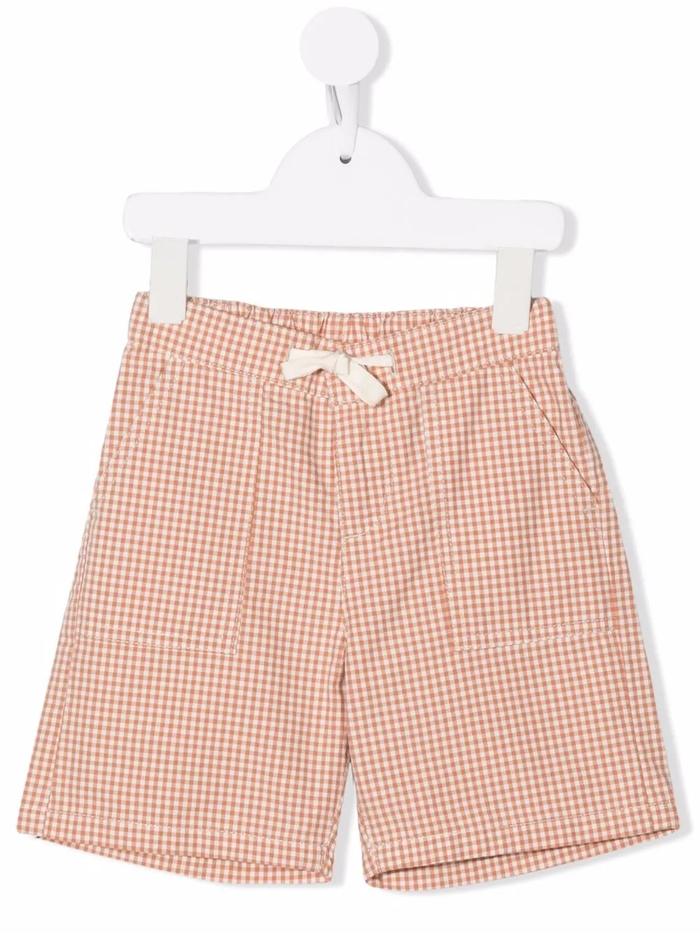 Knot Cosmos checked straight-leg shorts - Brown