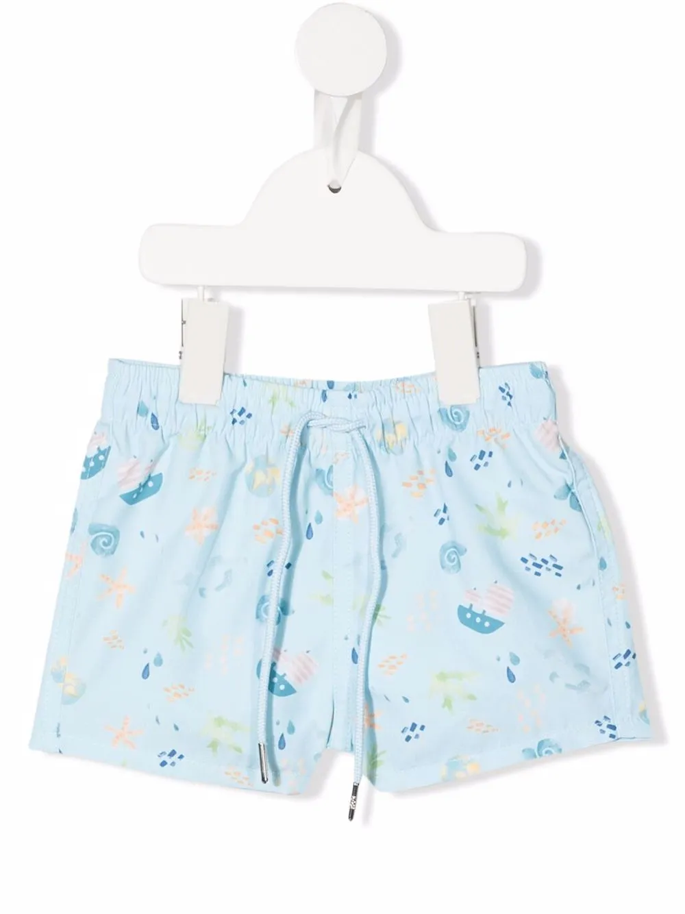 

Knot shorts de playa con barcos estampados - Azul