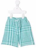 Knot check print shorts - Blue
