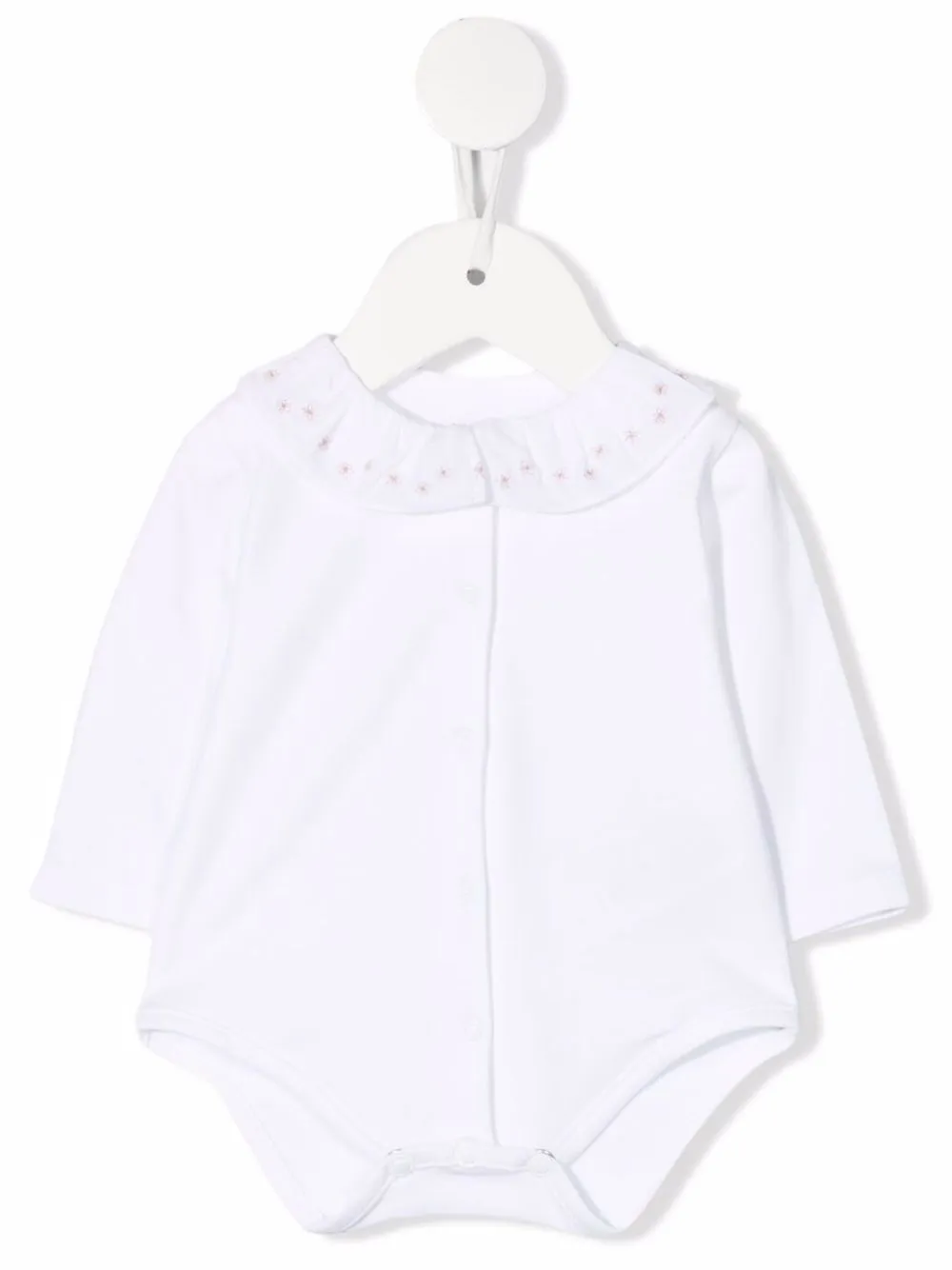 

Knot floral-embroidered bodysuit - White