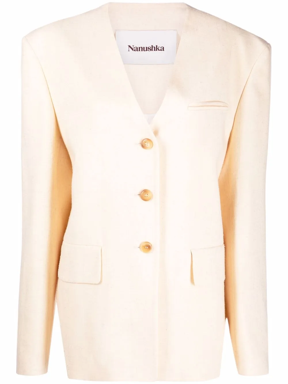 

Nanushka boxy straight-cut blazer - Neutrals